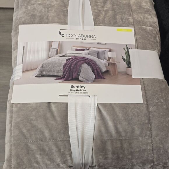 Koolaburra By Ugg Bentley King Quilt Set- Silver - Picture 11 of 12